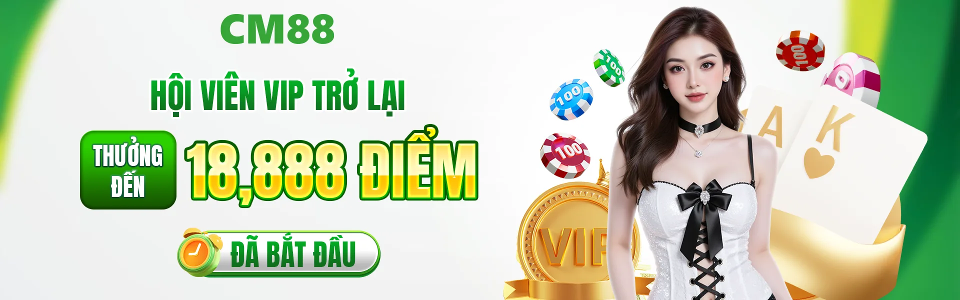 Phiên bản 15: CM88 áp dụng chính sách ưu đãi dành riêng cho hội viên VIP trở lại, với mức thưởng cao nhất lên đến 18,888 điểm trong thời gian diễn ra chương trình.